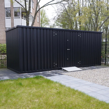 Contenedor de almacenamiento 5 x 2 m con puerta doble