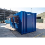 Contenedor tienda azul 20 pies con doble trampilla