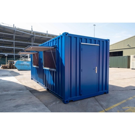 Contenedor tienda azul 20 pies con doble trampilla